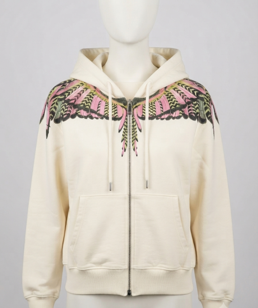 Felpa Crop con Cappuccio e Zip County of Milan (Marcelo Burlon)