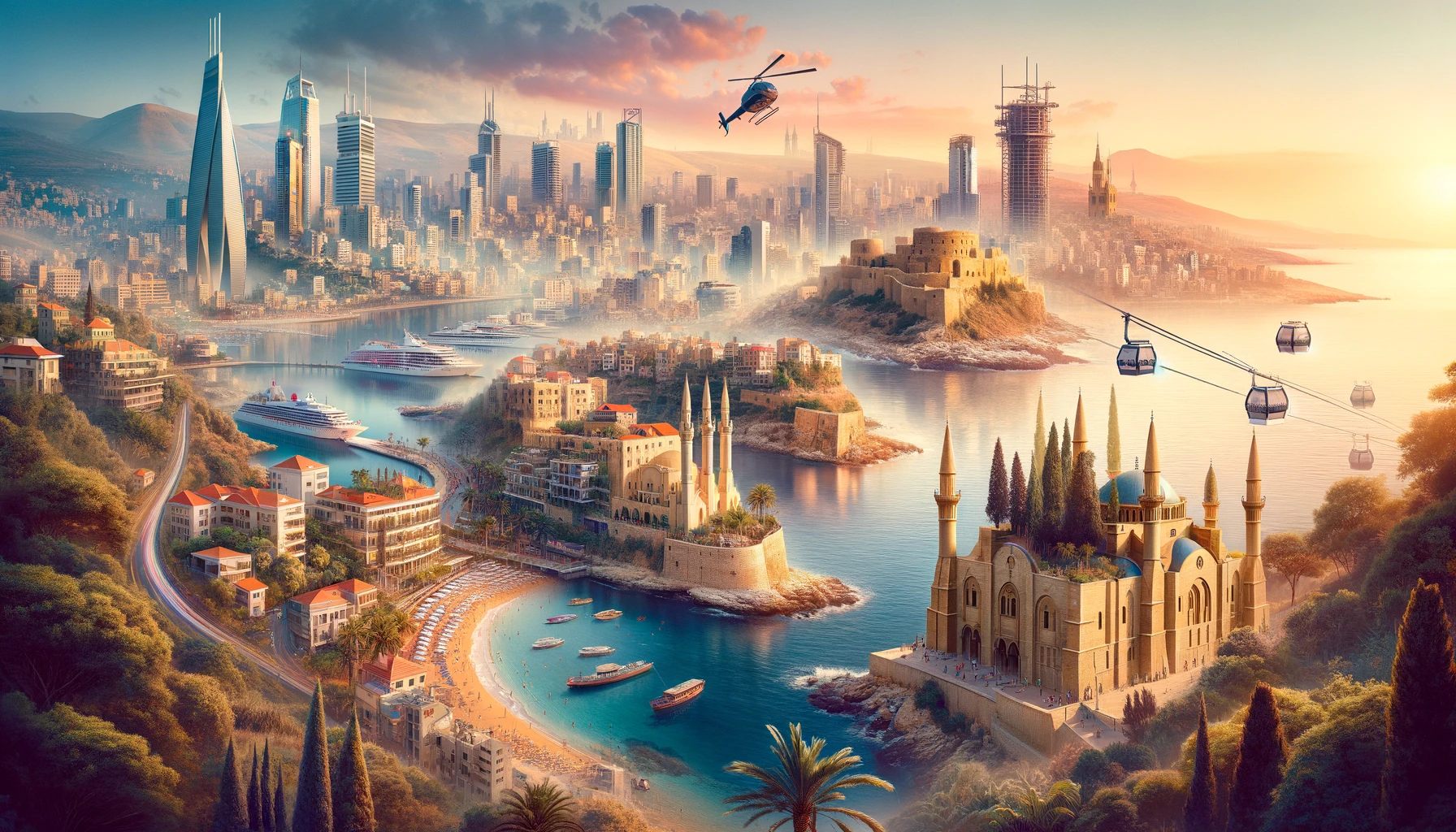 The Best Cities In Lebanon For Real Estate Investment In 2024 Luxury   DALL·E 2024 02 04 22.07.04 Create A Panoramic And Realistic Image Showcasing A Collage Of The Best Cities In Lebanon For Real Estate Investment In 2024. The Image Should Seamles.webp